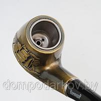 Трубка курительная "Командор", классическая, с узором, длина 15 см, отверстие d-1.8 см, фото 3
