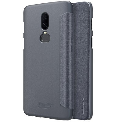 Полиуретановый чехол книга Nillkin Sparkle Leather Case Черный для OnePlus 6 - фото 4 - id-p197806618