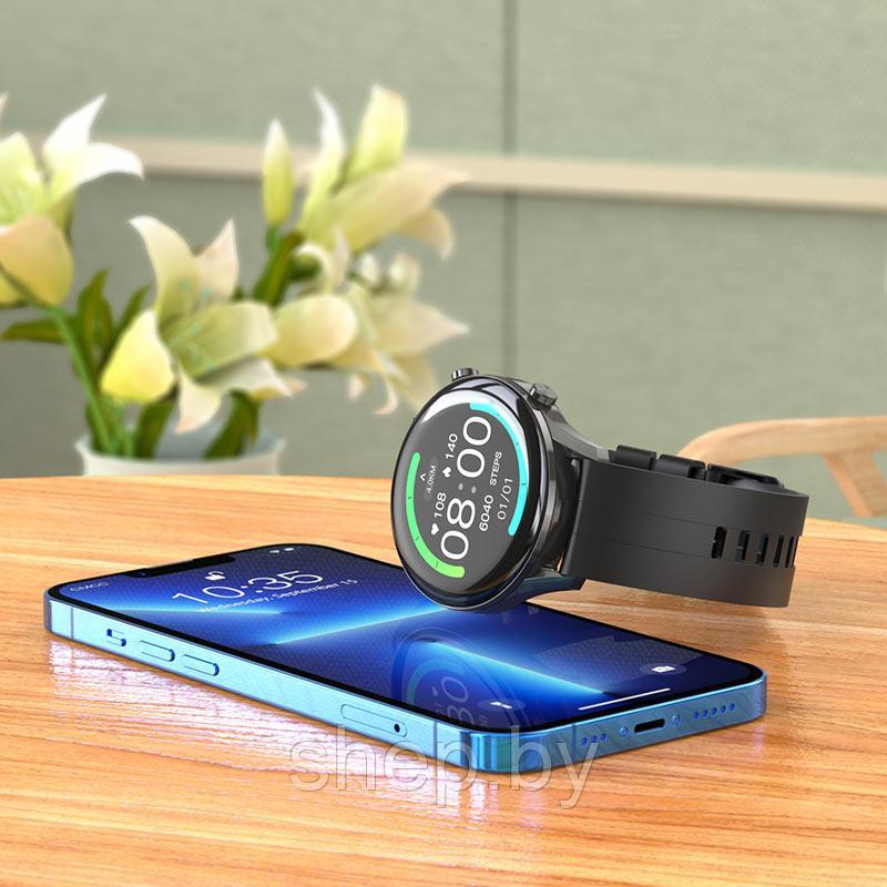 Умные мужские электронные наручные часы Hoco Y7 Smart Watch - фото 5 - id-p197806687