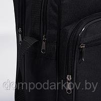 Сумка деловая, 1 отдел, 3 наружных кармана на молнии, длинный ремень, цвет чёрный, фото 9