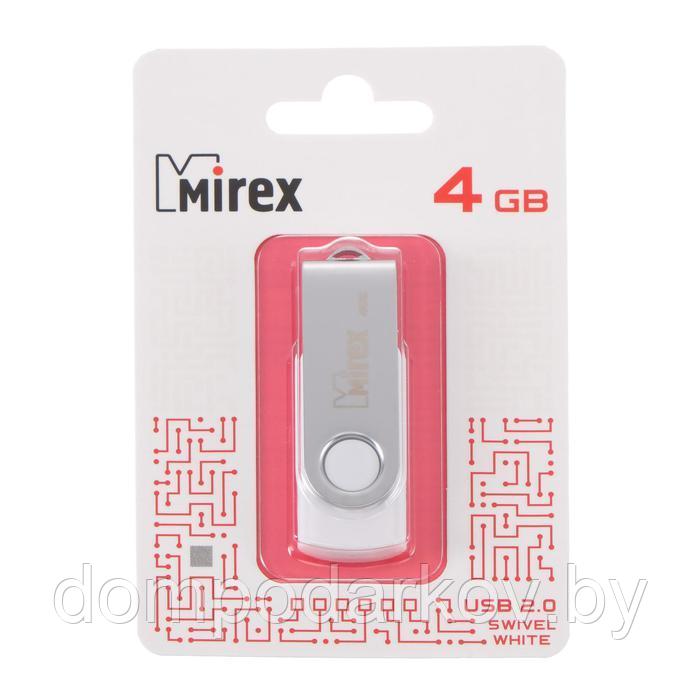 Флешка Mirex SWIVEL WHITE, 4 Гб, USB2.0, чт до 25 Мб/с, зап до 15 Мб/с, белая - фото 2 - id-p197813662