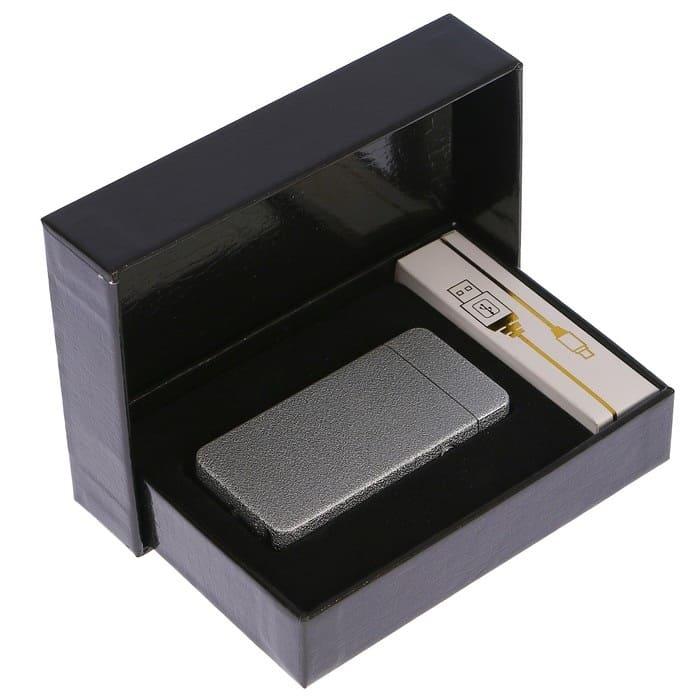 Импульсная-зажигалка USB «Honglu» металлик - фото 1 - id-p197815042