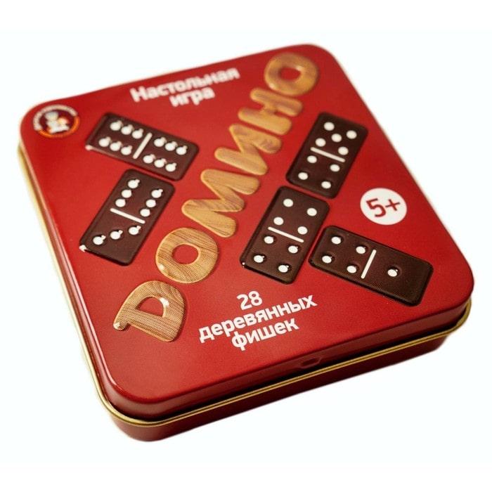 Настольная игра «Домино» в металлической шкатулке - фото 1 - id-p197815152