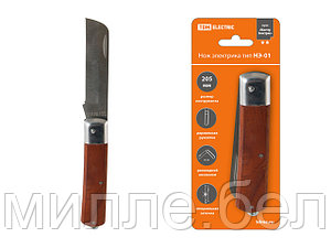 Нож электрика НЭ-01, 205 мм, деревянная рукоятка "МастерЭлектрик" TDM (Нож электрика НЭ-01, 205 мм, деревянная