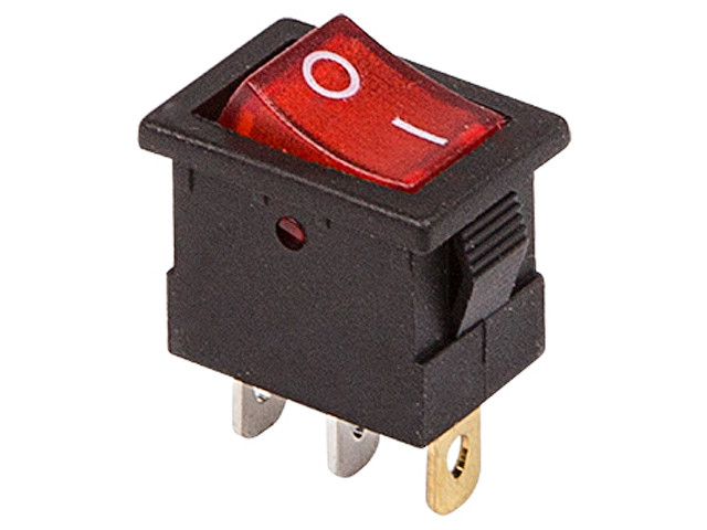 Выключатель клавишный 12V 15А (3с) ON-OFF красный с подсветкой Mini (RWB-206-1, SC-768) REXANT - фото 1 - id-p197816527