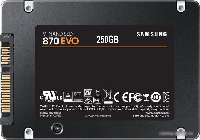 Жесткий диск SSD Samsung 870 Evo 250GB MZ-77E250BW - фото 2 - id-p197824102