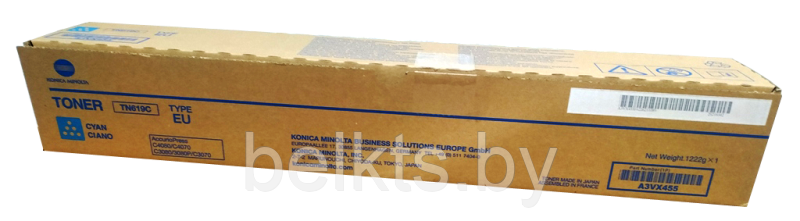 Картридж для Konica Minolta ACCURIOPRESS C 3070/3080 TN-619C/A3VX455 Cyan (ОРИГ) - фото 1 - id-p197204683