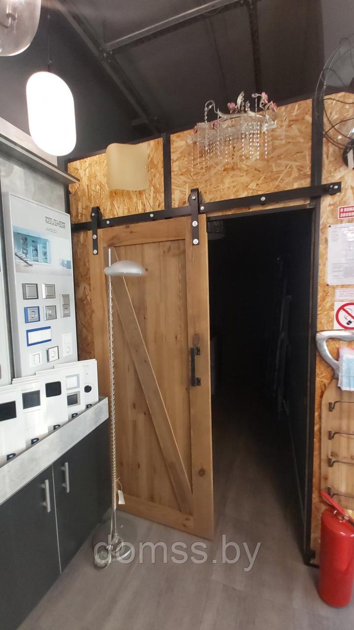 Механизм для двойной раздвижной двери Loft BDHA01 матовый черный с направляющей 2+2 метра - фото 10 - id-p197838577