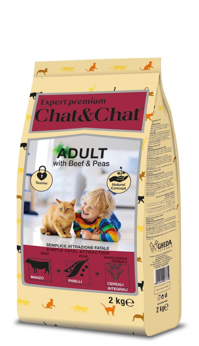 Chat&Chat Expert Adult with Tuna & Peas - сухой корм для взрослых кошек со вкусом говядины и гороха 15кг. - фото 1 - id-p197757470