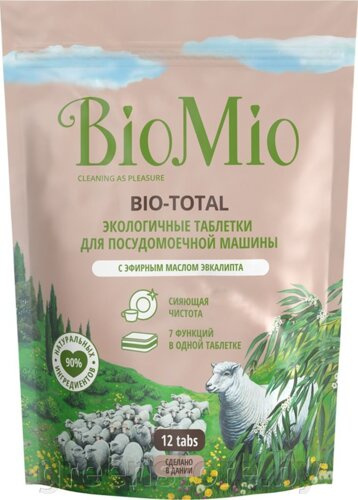 Таблетки BioMio BIO-Total для ПММ 7в1 с эфирным маслом эвкалипта, 12шт (Шаранговича 25)