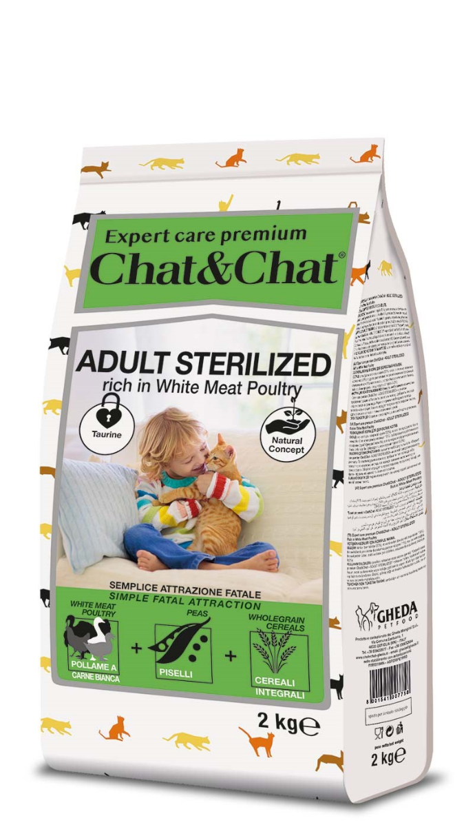 Сухой корм Chat&Chat Expert Adult Sterilized для взрослых стерилизованных кошек 2 кг./ развес