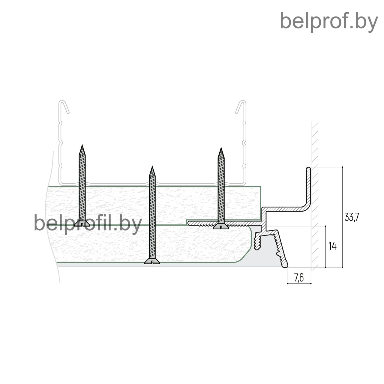 Теневой профиль Kraab Gipps для гипсокартонных потолков 2,0м - фото 2 - id-p178815553