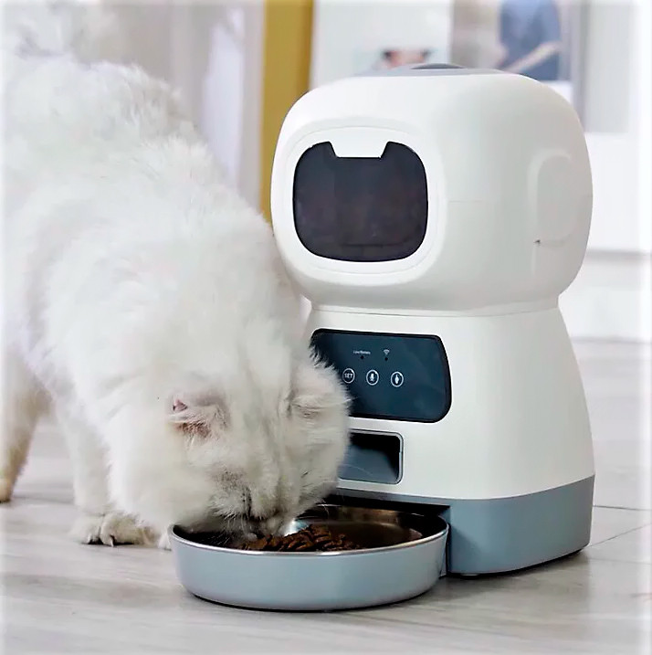 Умная автоматическая кормушка для котов и собак Elf Automatic Pet feeder с Wi-Fi и управлением через телефон - фото 8 - id-p197845899