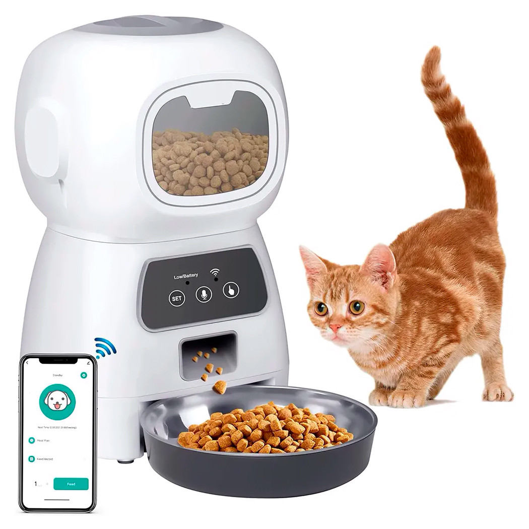 Умная автоматическая кормушка для котов и собак Elf Automatic Pet feeder с Wi-Fi и управлением через телефон - фото 9 - id-p197845899