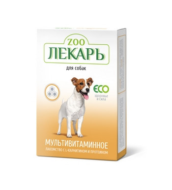 ЭКО ZOOЛЕКАРЬ мультивитаминное лакомство для собак «Здоровье и сила»