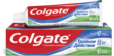 Зубная паста Colgate Triple Action Тройное действие (100мл) (Шаранговича 25) - фото 1 - id-p197847468