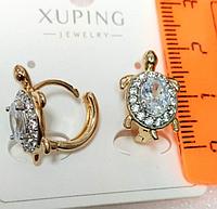 Серьги Xuping Черепаха 71802 со стразами красивые стильные бижутерия Ксюпинг женские