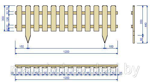 Забор строганный штакетный (декоративный) 30x120 - фото 4 - id-p197847426