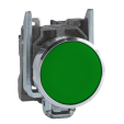 Кнопка в сборе, металл, скрытый, зеленый, Ø22, пружинный возврат, без маркировки, 1 НО