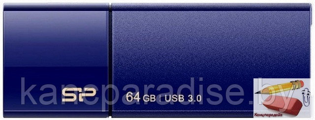 Флеш-накопитель Silicon Power (USB Flash Drive), 64 Gb, UFD 3.0, Blaze B05, Deep Blue, арт.SP064GBUF