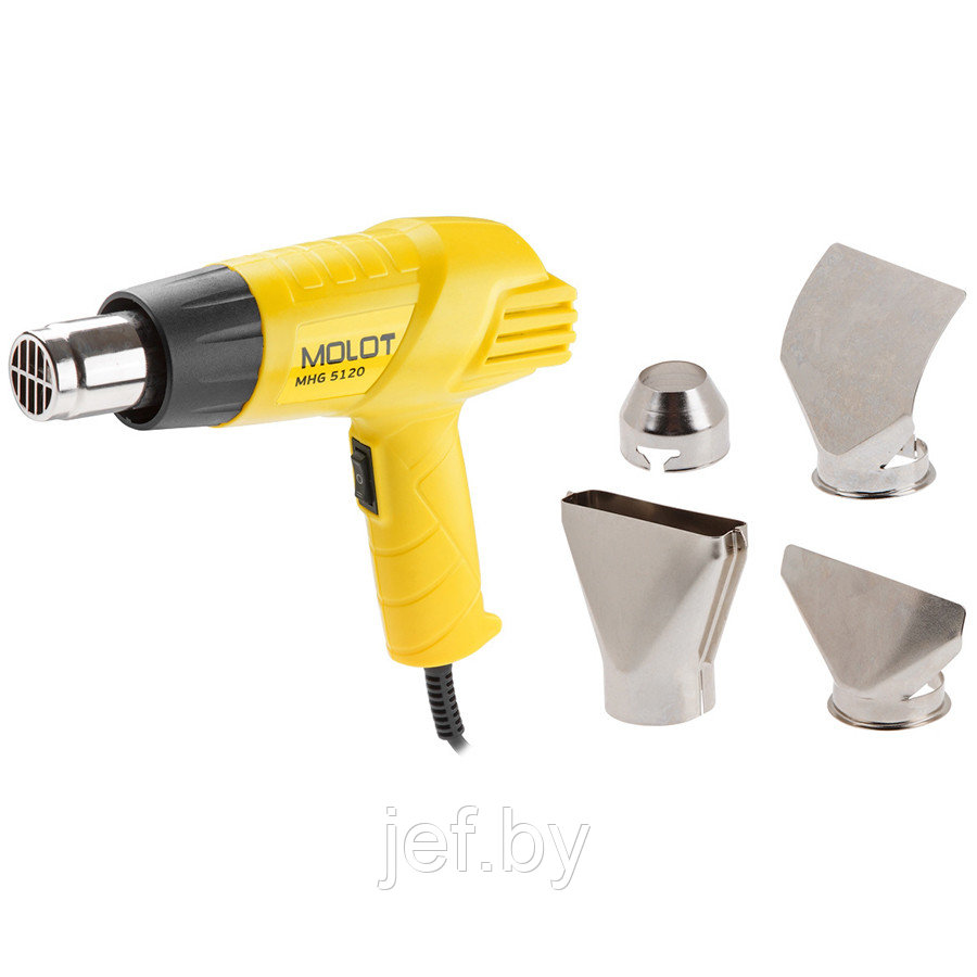 Термовоздуходувка MHG 5120 в коробке + набор сопл MOLOT MHG5120K0022