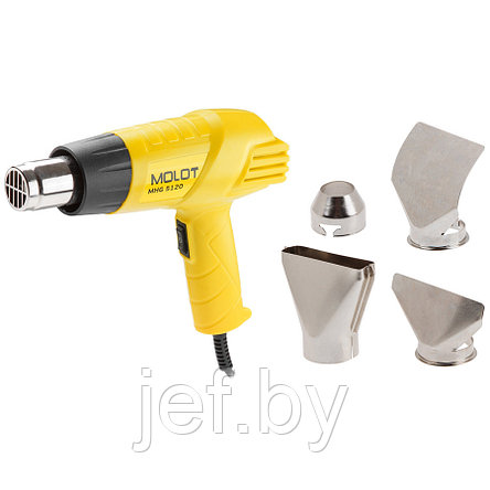 Термовоздуходувка MHG 5120 в коробке + набор сопл MOLOT MHG5120K0022, фото 2