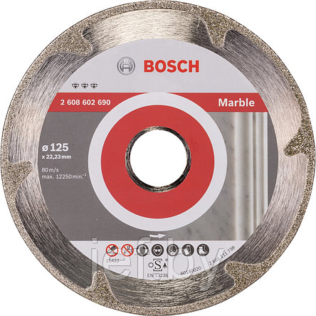 Алмазный круг 125х22 мм по мрамору сплошн. BEST FOR MARBLE сухая резка BOSCH 2608602690, фото 2