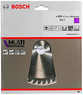 Диск пильный 160х20/16 мм 42 зуба BOSCH 2608640503, фото 2