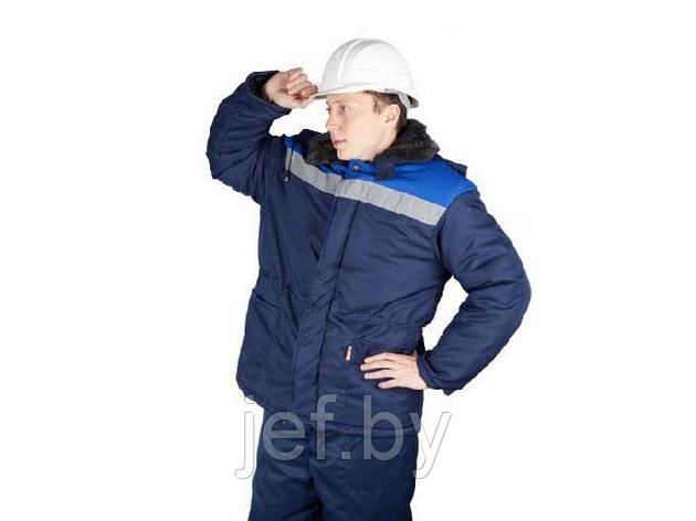 Куртка утепленная синяя+василек с капюшоном бригадир р.56-58 АРТЕКС, фото 2