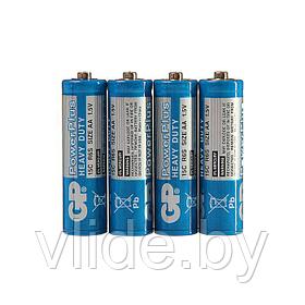 Батарейка солевая GP PowerPlus Heavy Duty, AA, R6-4S, 1.5В, спайка, 4 шт.