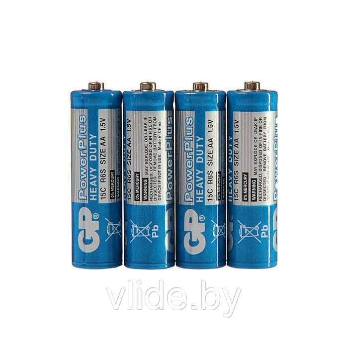 Батарейка солевая GP PowerPlus Heavy Duty, AA, R6-4S, 1.5В, спайка, 4 шт. - фото 1 - id-p197858555