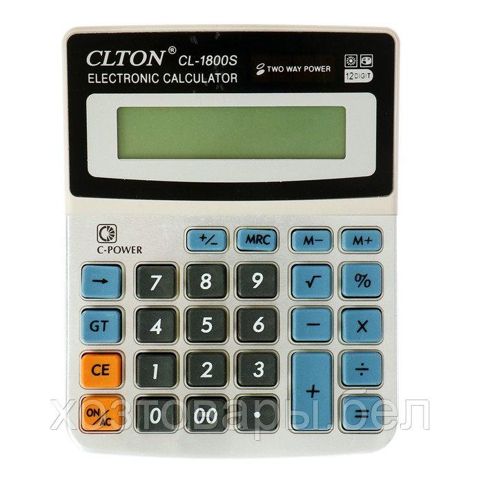Калькулятор настольный 12-разрядный CL-1800S Clton двойное питание цвет МИКС