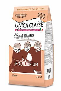 Сухой корм для собак Unica Classe Adult Medium Equilibrium для собак средних пород с ягненком 12 кг.(Италия)