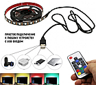 Управление с телефона! Светодиодная лента LED STRIP RGB - 5 метров с пультом (Цветная) USB, фото 2