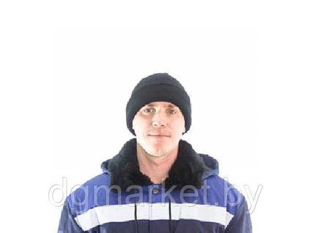 Подшлемник-шапка вязаная двойная черная - фото 1 - id-p197871160