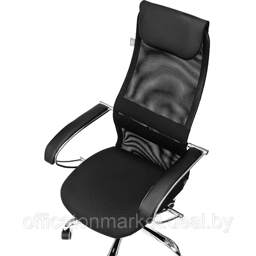 Кресло руководителя "Бюрократ CH-607SL TW-01 Neo Black", сетчатая ткань, хром, черный - фото 7 - id-p196954211