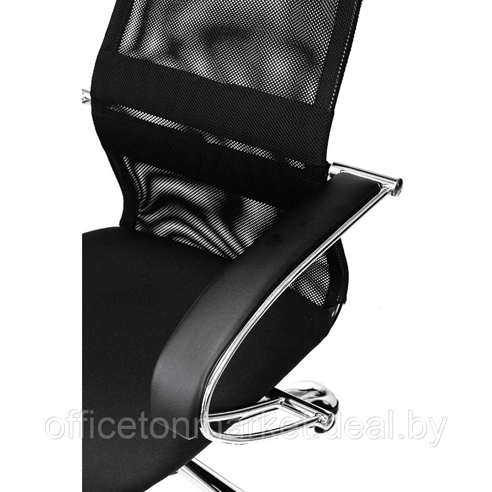 Кресло руководителя "Бюрократ CH-607SL TW-01 Neo Black", сетчатая ткань, хром, черный - фото 8 - id-p196954211