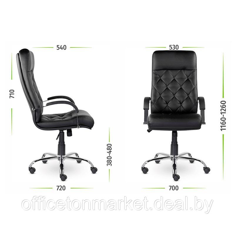 Кресло для руководителя Верона К-10 В хром "Z-11", кожзам, металл, черный - фото 6 - id-p197871079