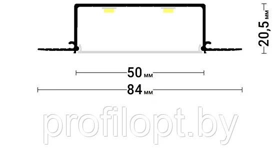 Профиль для световых линий Flexy GIPS LINE 50 - фото 2 - id-p197883154