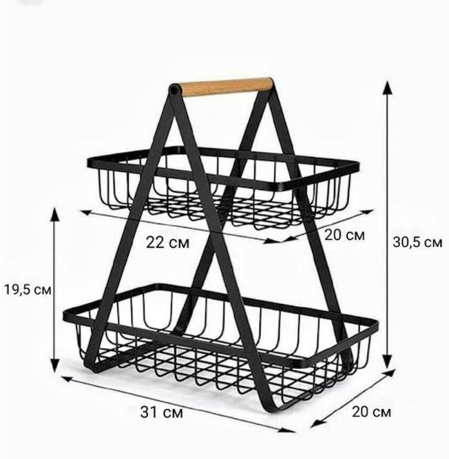 Корзина для хранения фруктов, овощей, посуды Home storage rack / фруктовница / хлебница / - фото 3 - id-p197895689