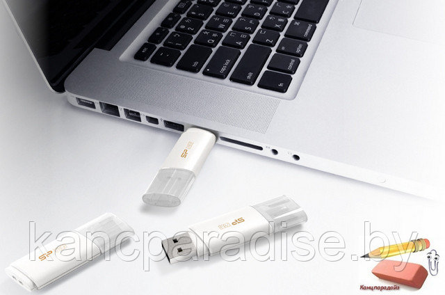Флеш-накопитель Silicon Power (USB Flash Drive), 64 Gb, UFD 3.0, Blaze B06, White, арт.SP064GBUF3B06 - фото 4 - id-p197895699