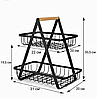 Корзина для хранения фруктов, овощей, посуды Home storage rack / фруктовница / хлебница / органайзер двухъярус, фото 8