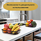 Корзина для хранения фруктов, овощей, посуды Home storage rack / фруктовница / хлебница / органайзер двухъярус, фото 9