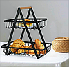 Корзина для хранения фруктов, овощей, посуды Home storage rack / фруктовница / хлебница / органайзер двухъярус, фото 6