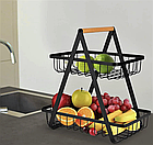 Корзина для хранения фруктов, овощей, посуды Home storage rack / фруктовница / хлебница / органайзер двухъярус, фото 5