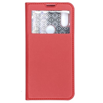 Полиуретановый чехол-книга на основе из силикона Hide Book Case красный для Xiaomi Redmi 7 - фото 1 - id-p197904202