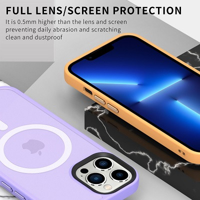 Защитный чехол TPU+PC Iron Matte Case with Magsafe голубой для Apple iPhone 12 Pro Max - фото 6 - id-p197904249