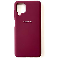 Силиконовый чехол Silicone Case бордовый для Samsung Galaxy A12/ Galaxy M12