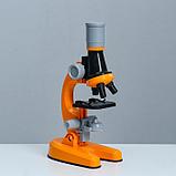 Микроскоп "Юный ботаник" кратность до х1200, оранжевый, подсветка, фото 3