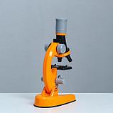 Микроскоп "Юный ботаник" кратность до х1200, оранжевый, подсветка, фото 5